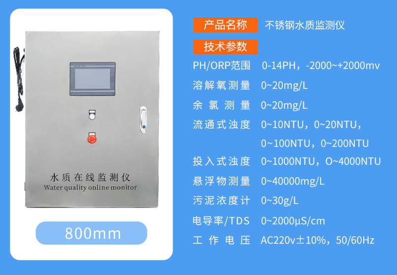 安洁PH.余氯.浊度电导率ORP多参数水质在线监测仪