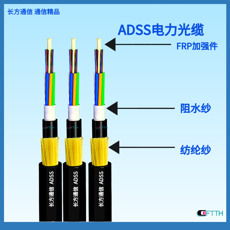 ADSS光纤厂家24芯ADSS-24B1-100全介质自承式光缆定制