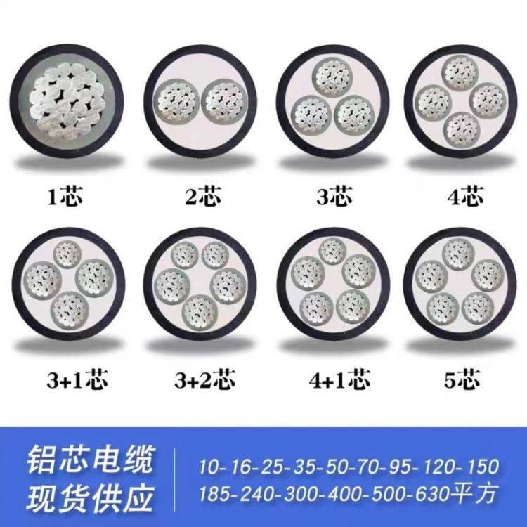 盛云牌铝芯低压电缆0.6\/1KVYJLV4*240 1*120矿山开采用耐腐蚀电缆