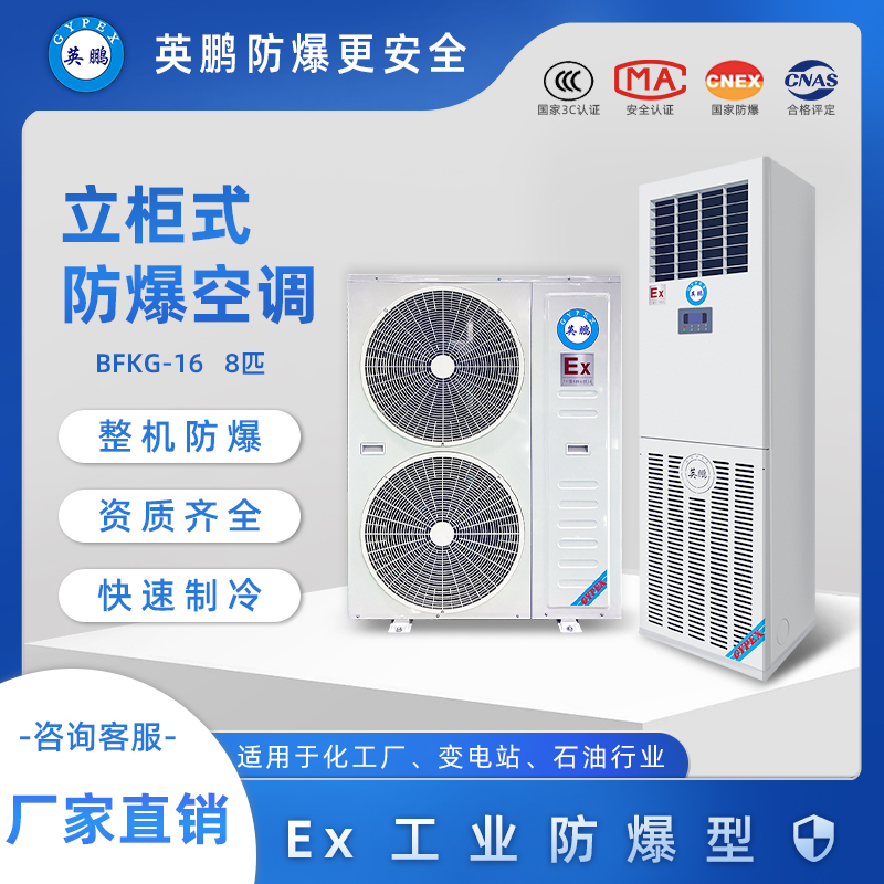英鹏防爆空调立柜式8匹冷暖工业型8P柜机BFKG-16