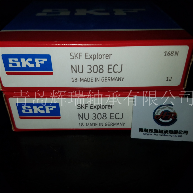 进口SKF圆柱滚子轴承NU308ECJ钢保持架内径40mm外径90mm厚度23mm