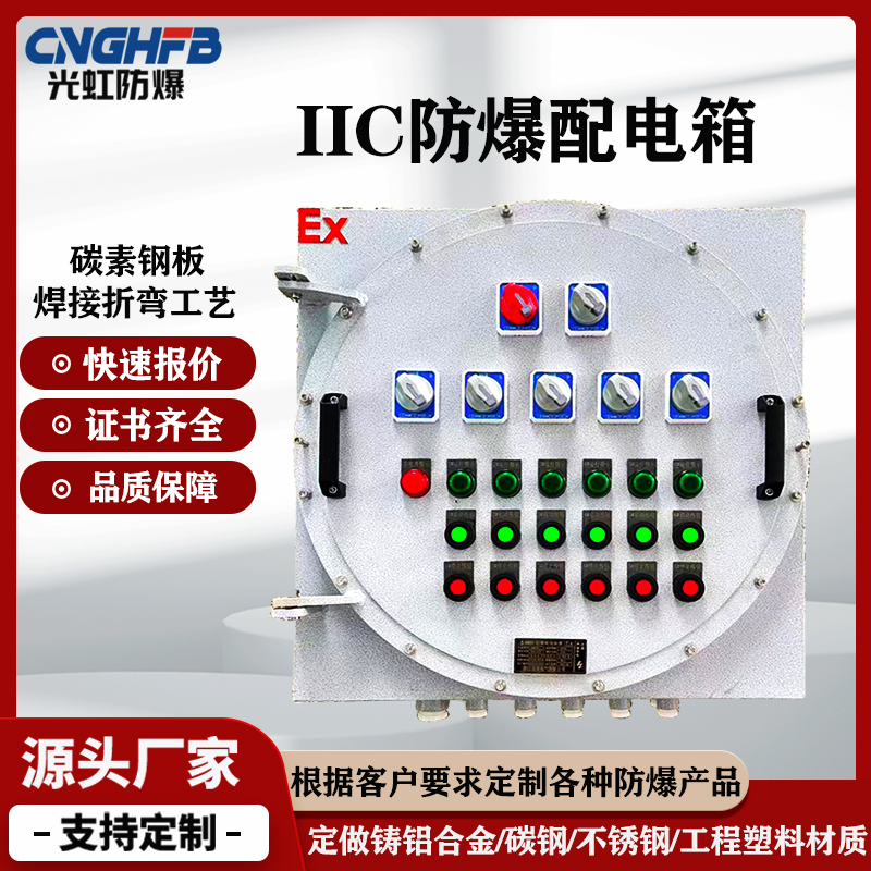 光虹IIC防爆配电箱隔爆箱体碳钢按钮开关箱油田用防爆仪表控制箱